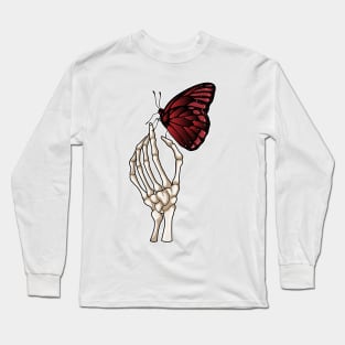 Skeleton Hand Butterfly Long Sleeve T-Shirt
